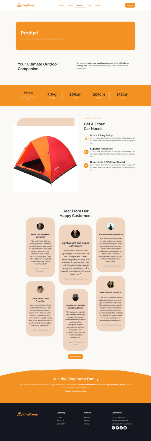 KingCamp – Elementor Template Kit for Outdoor Camping & Adventure Gear - Image 3