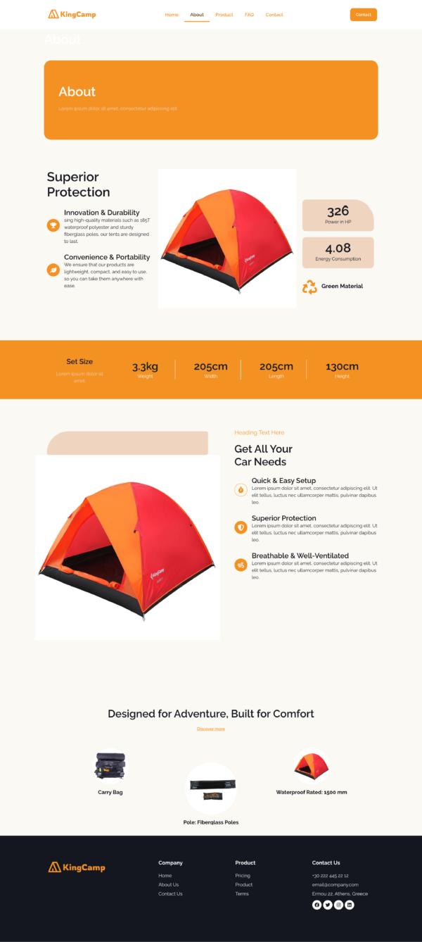 KingCamp – Elementor Template Kit for Outdoor Camping & Adventure Gear - Image 4