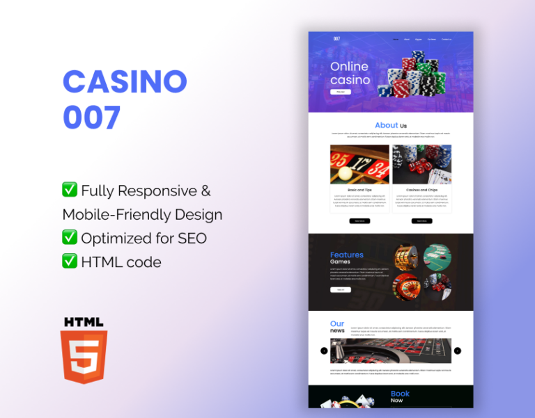Casino HTML Template for Booking