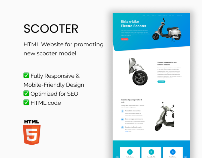 Electric Scooter Landing Page Template