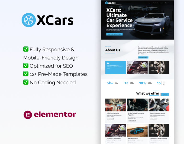 Car Service Elementor Template
