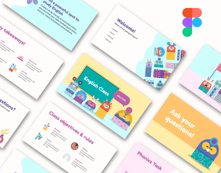 English lesson Figma presentation template