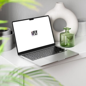 MacBook Bedroom Table Mockup - Photoshop Mockup