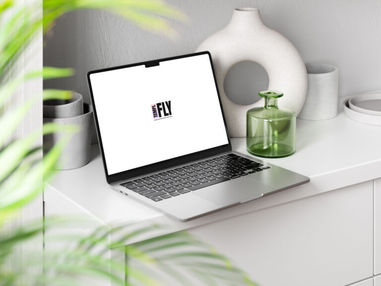 MacBook Bedroom Table Mockup - Photoshop Mockup