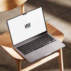 MacBook On Chair - Photoshop Mockup