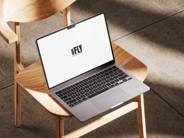MacBook On Chair - Photoshop Mockup