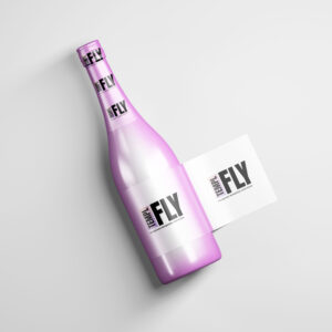 Pink Champagne Bottle Mockup - Photoshop Mockup