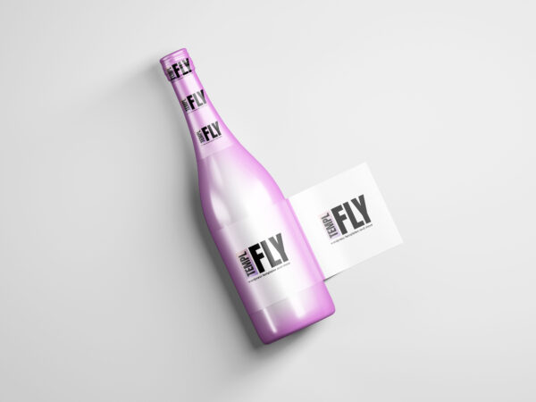 Pink Champagne Bottle Mockup - Photoshop Mockup