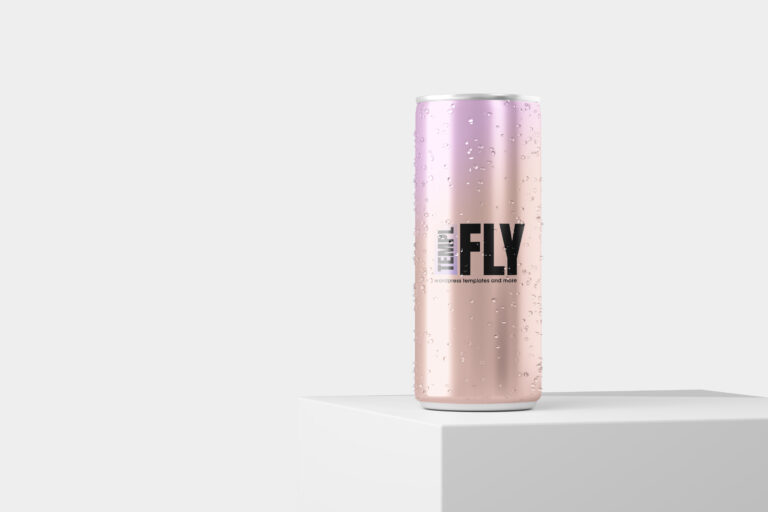 Pink soda can Photoshop mockup