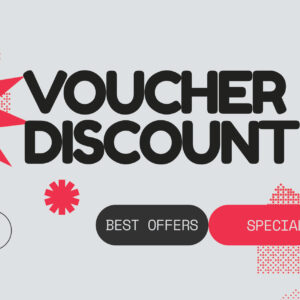 Red Voucher Discount - Photoshop Mockup