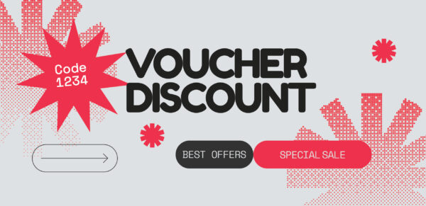 Red Voucher Discount - Photoshop Mockup
