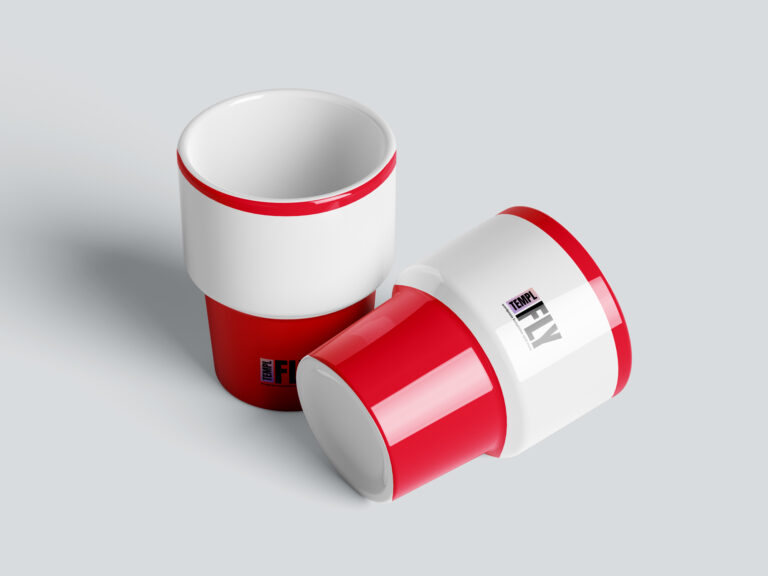 red mug photoshop mockup