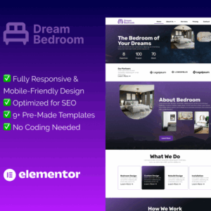 Dream Bedroom – Elementor Template Kit for Bedroom Interior Design Studios