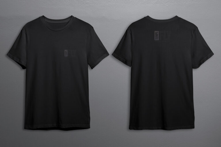 black t-shirt Photoshop mockup