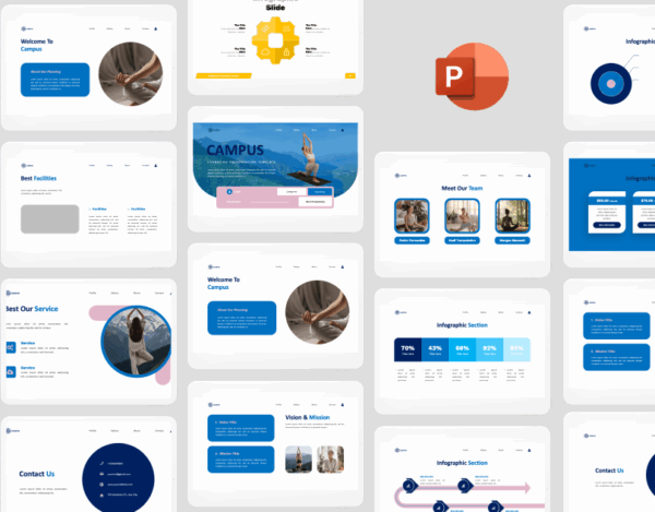 Campus - travel company, tour presentation - Professional PowerPoint Presentation Template