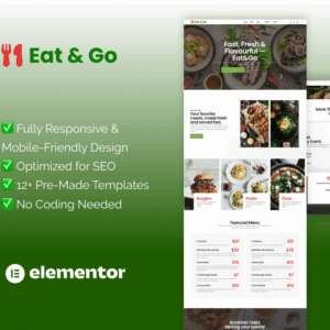 Eat & Go – Elementor Template Kit for Restaurants, Cafés & Food Delivery