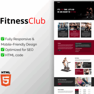 FitnessClub – HTML Template for Gyms, Fitness Centers & Personal Trainers