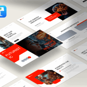 Futuristic techno, modern high tech business - Professional Keynote Presentation Template