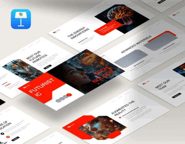 Futuristic techno, modern high tech business - Professional Keynote Presentation Template
