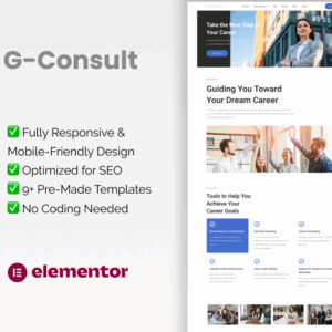 GConsult – Elementor Template Kit for Business & Management Consulting Firms