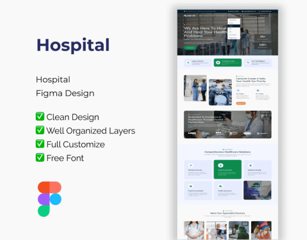 Hospital – Figma Design Template for Modern Websites