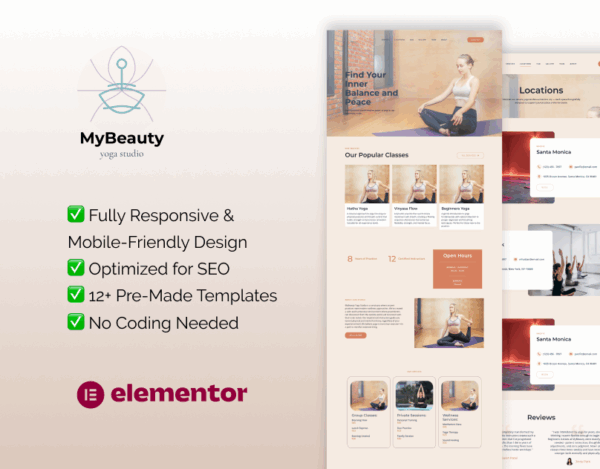 My Beauty – Elementor Template Kit for Yoga & Meditation Studios