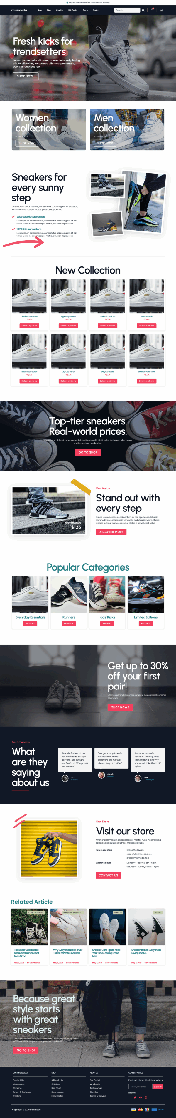 MiniModa – Elementor Template Kit for Sneaker & Footwear eCommerce - Image 3