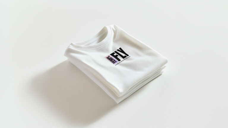 White folded T-Shirt Photoshop Mockup