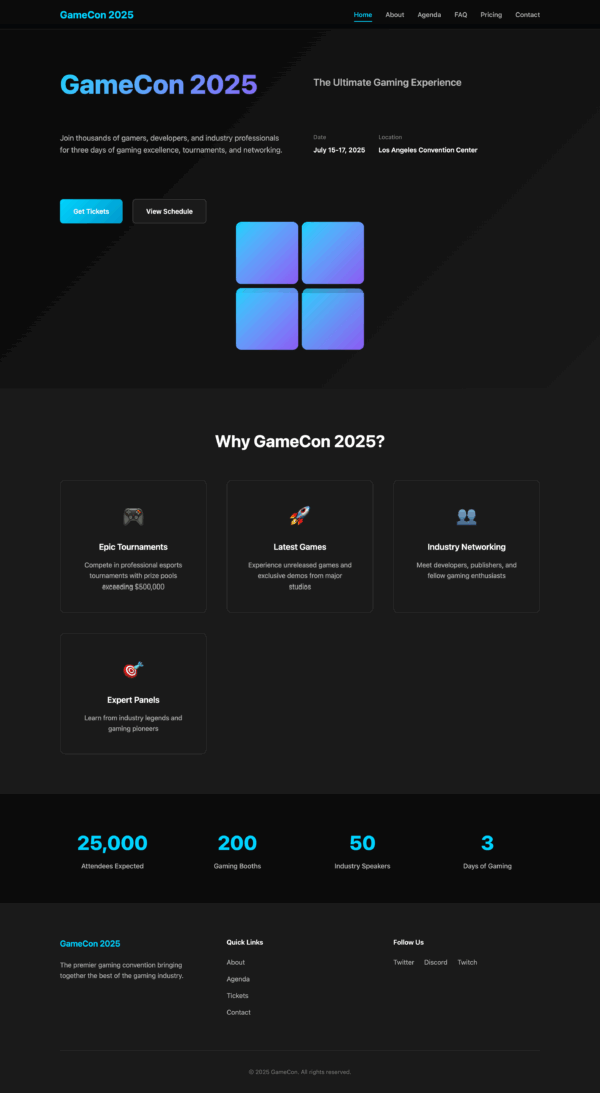 Gaming Convention – HTML Website Template - Image 2