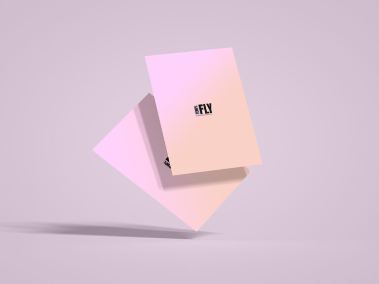 Floating A3 Papers Poster - Photoshop Mockup