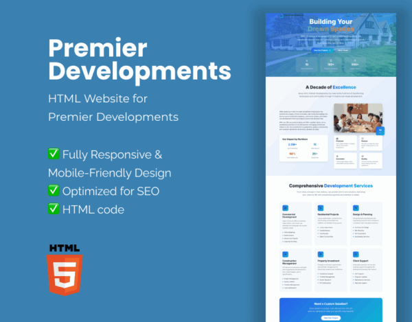 Real Estate Development – HTML Landing Page Template