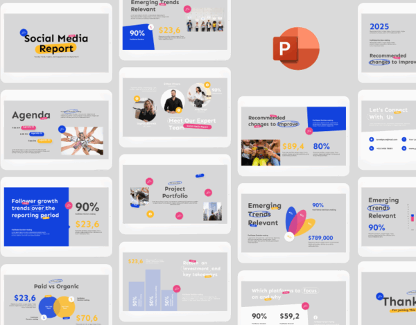 Social Media Report - Professional PowerPoint Presentation Template