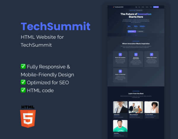 Tech Summit – HTML Landing Page Template