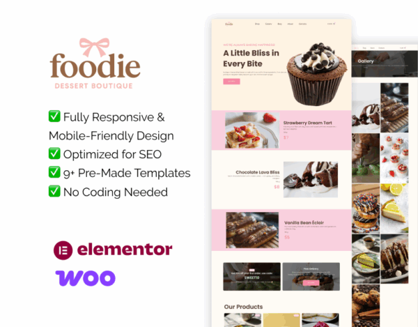 Dessert Boutique – WooCommerce Elementor Template Kit