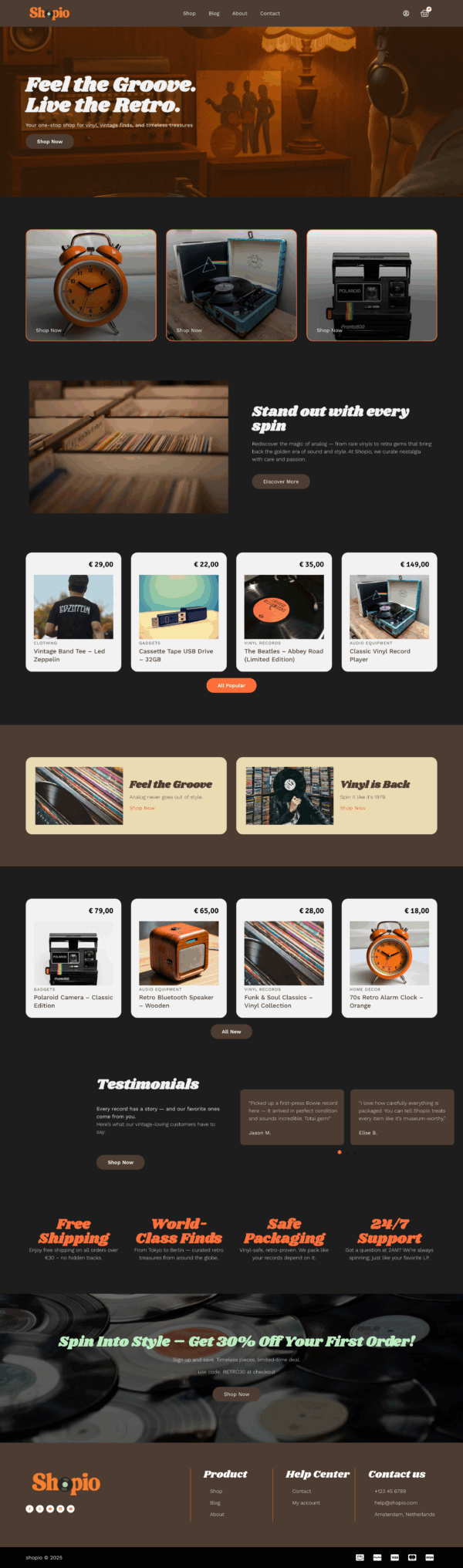 Vinyl & Retro Store – WooCommerce Elementor Template Kit - Image 2
