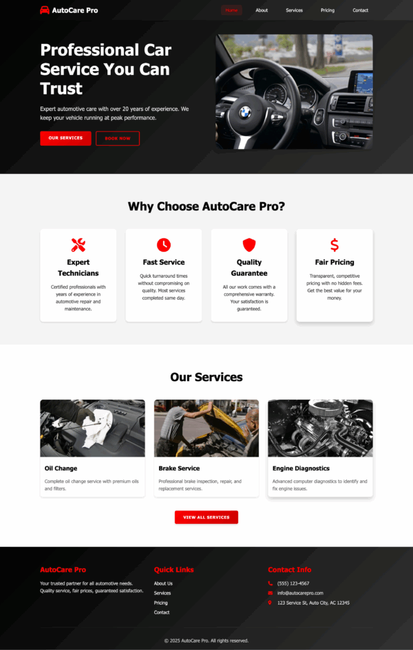 AutoCare – HTML Website Template - Image 3