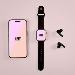 iPhone 16 and Apple Watch - Photoshop Mockup