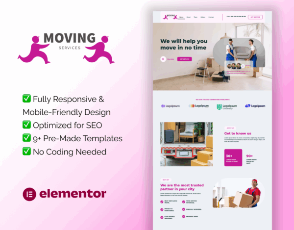 MovePro – Elementor Template Kit for Moving & Relocation Services