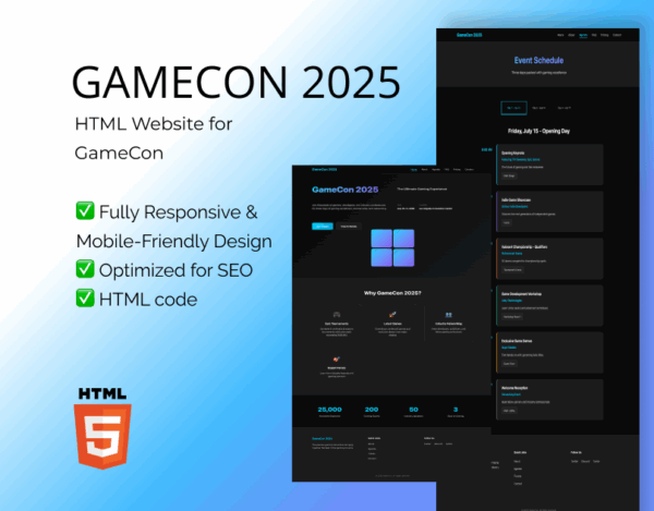 Gaming Convention – HTML Website Template