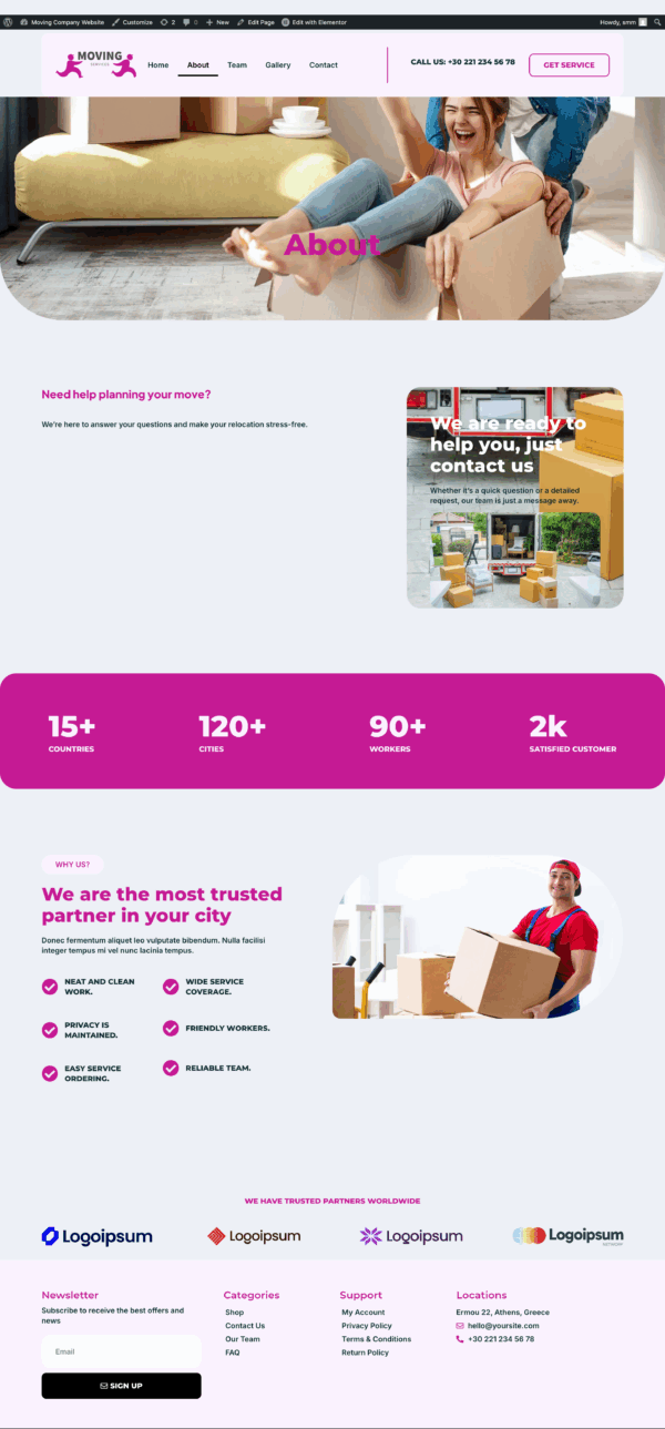 MovePro – Elementor Template Kit for Moving & Relocation Services - Image 2