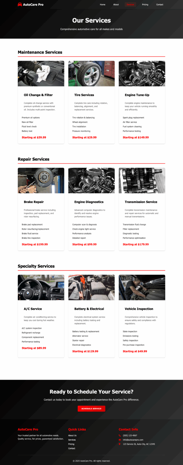 AutoCare – HTML Website Template - Image 2