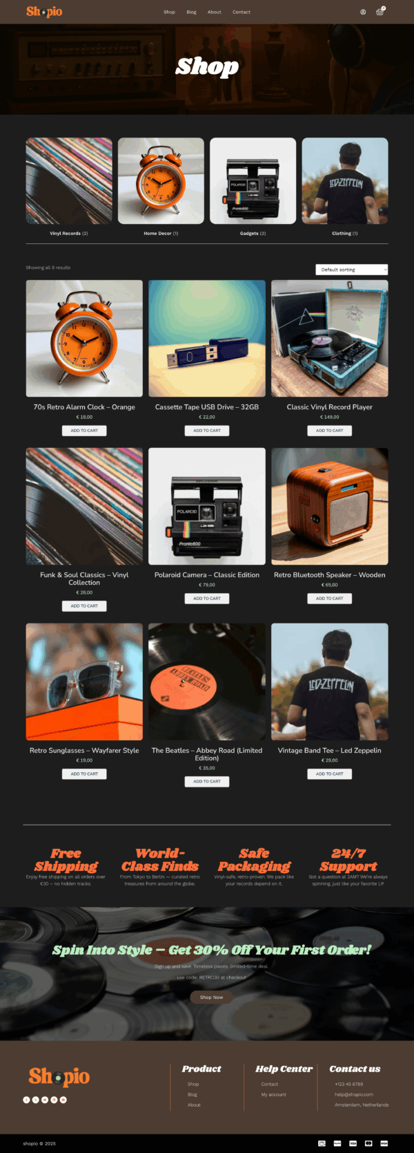 Vinyl & Retro Store – WooCommerce Elementor Template Kit - Image 3