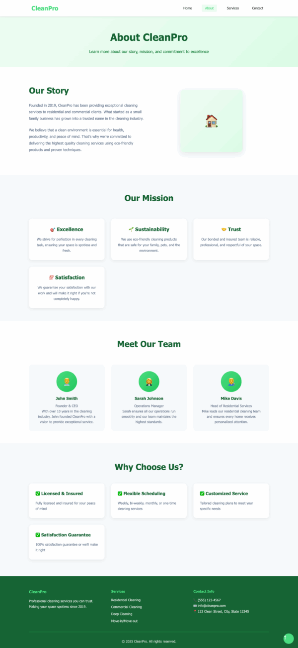 CleanPro - HTML Website for cleaning services - Image 2