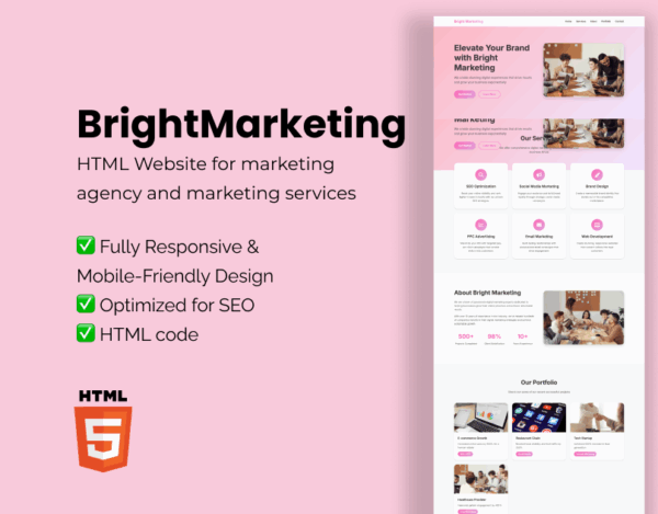 BrightMarketing - HTML Website for marketing agency and marketing services