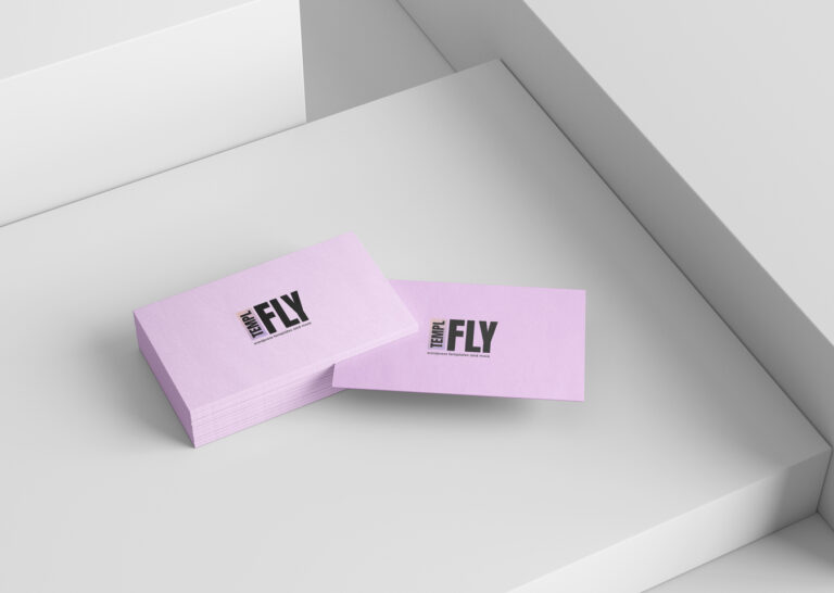 pastel business card stack mockup