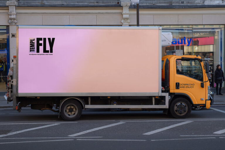 delivery cargo truck mockup