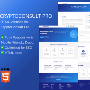 CryptoConsult Pro - HTML Website for expert cryptocurrency and blockchain consulting services