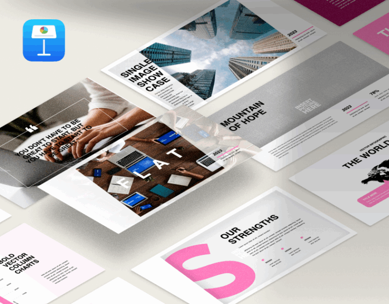 Flat Pink Keynote presentation template