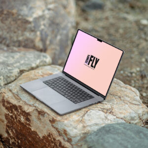 MacBook Pro on Rock - Photoshop Mockup