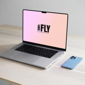 MacBook Pro with iPhone - Photoshop Mockup